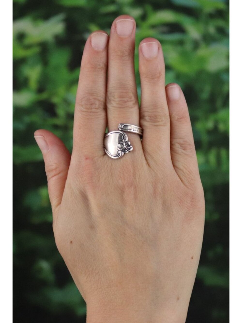 Sterling Silver Reed and Barton Spoon Ring Bypass Ring Size 7 1/2 - Picture 3 of 8